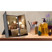 tri fold led make up mirror