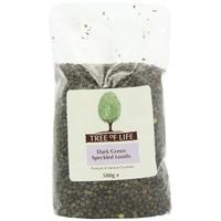 tree of life lentils dark green speckled 500g x 6