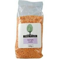 tree of life organic lentils red 500g x 6