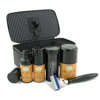 Travel Kit ( Lemon ): Razor+ Shaving Brush+ Pre-Shave Oil 30ml+ Shaving Cream 50ml+ A/S Balm 30ml+ Case 5pcs+1case
