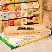 Train Wooden Pencil Case