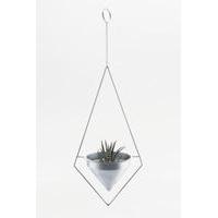 triangle hanging planter silver