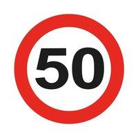 Traffic Sign 50th Party Badge LED Flash