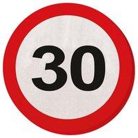traffic sign 30th party napkins 20s