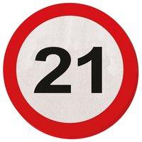 traffic sign 21st party napkins 20s