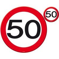 Traffic Sign 50th Party Place Mat & Coa