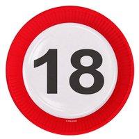 Traffic Sign 18th Party Plates 23cm 8\'s