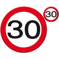 Traffic Sign 30th Party Place Mat & Coa