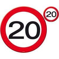 Traffic Sign 20th Party Place Mat & Coas