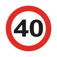 Traffic Sign 40th Party Badge LED Flash