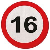 Traffic Sign 16th Party Napkins 20\'s