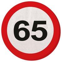 traffic sign 65th party napkins 20s