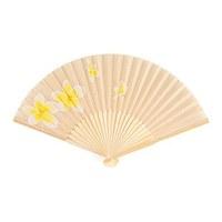 Tropical Fan with Romantic Plumeria Floral Details