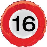 Traffic Sign 16th Foil Balloon Packet