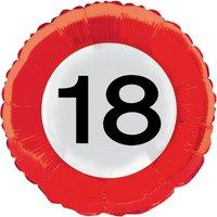 Traffic Sign 18th Foil Balloon Packet