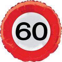 Traffic Sign 60th Foil Balloon Packet