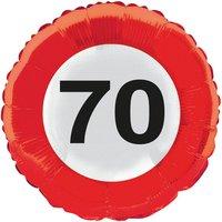 Traffic Sign 70th Foil Balloon Packet