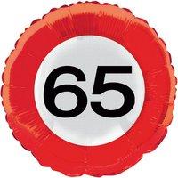 Traffic Sign 65th Foil Balloon Packet