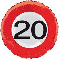 Traffic Sign 20th Foil Balloon Packet