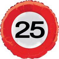 Traffic Sign 25th Foil Balloon Packet