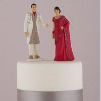 Traditional Indian Bride and Groom Figurine Cake Toppers - Indian Groom in Traditional Attire