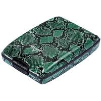 Tru Virtu Cash & Cards Aluminium Wallet Green Python