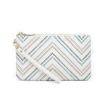 TRIBAL WHITE PHONE CHARGING LEATHER MIGHTY PURSE