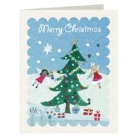 tree amp fairies mini christmas cards pack of 5 cards