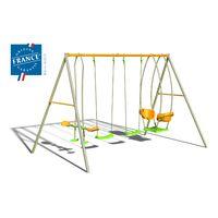 Trigano Axion Zinnia Double Swing Set with Sky Scooter and Lawn Glider