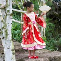 Travis Designs Oriental Princess Dress red and pink and gold 6 - 8 years