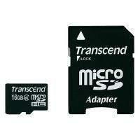 transcend 16gb microsdhc flash card with adaptor class 4