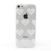 transparent white hearts style hard back case for iphone 5c