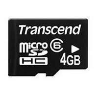 transcend 4gb microsdhc flash card class 6 without adaptor