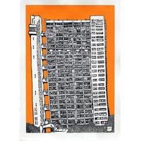 Trellick Tower Orange - Small By Jo Peel