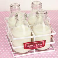 Traditional School Milk Bottles with Carry Crate (Single)