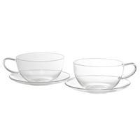 tribeca glass cups saucers