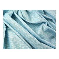 Trailing Floral Stripe Print Cotton Poplin Dress Fabric Turquoise