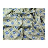 Traditional Print Cotton Lawn Dress Fabric Green/Cream/Blue