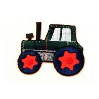 Truck Embroidered Iron On Motif Applique 50mm x 40mm Green/White