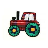 Truck Embroidered Iron On Motif Applique 50mm x 40mm Red/Navy