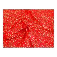 Trailing Holly Print Christmas Cotton Fabric Red