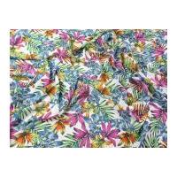 Tropical Floral Print Georgette Dress Fabric Multicoloured