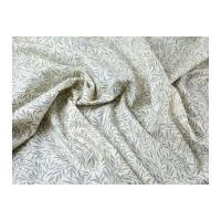 Trailing Leaf Soft Cotton Canvas Dress Fabric Soft Grey