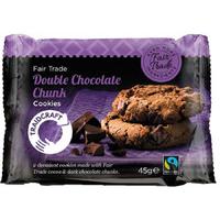 Traidcraft Fairtrade Double Chocolate Chunk Cookies 45g