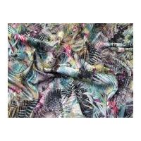 Tropical Paradise Print Ponte Roma Stretch Jersey Dress Fabric Multicoloured