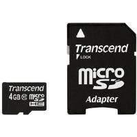 Transcend 4gb Microsdhc Flash Card With Adaptor (class 10)