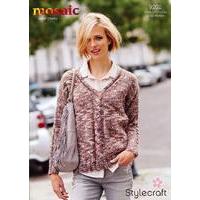 travelling cable v neck jumper in mosaic super chunky 9202