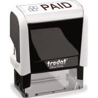 trodat printy 4912 46mm x 18mm self inking word stamp redblue paid