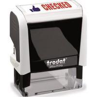 Trodat Printy 4912 46mm x 18mm Self-Inking Word Stamp RedBlue Checked