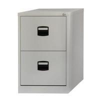 trexus filing cabinet steel lockable 2 drawer grey 394992